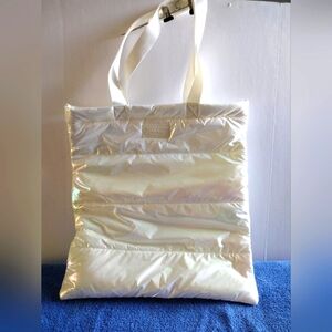 Bath & Body Works puffer iridescent limited edition tote bag NWT
